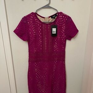 Women's Magenta Lace Dress